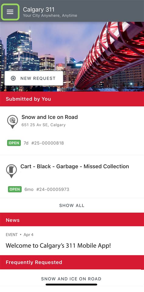 311 Calgary mobile app .